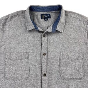 Wallin Bros‎ Long Sleeve Shirt Men's 2XL Gray Soft Weave Button Up Casual Work